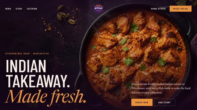 The new Aroma homepage