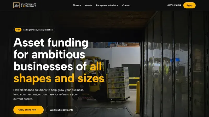 The new Asset Finance & Refinance homepage