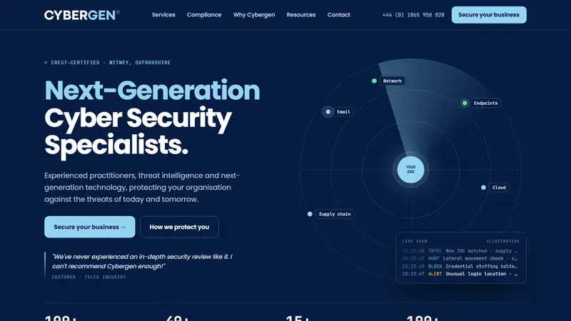 The new Cybergen homepage