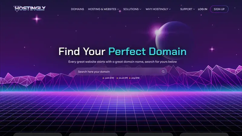 The new Hostingly homepage