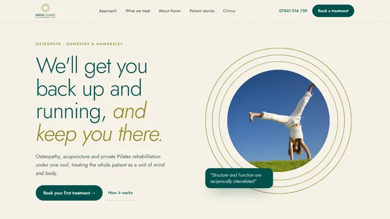 The new Osgo Osteopath homepage