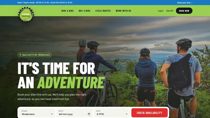 The new Total Adventure homepage