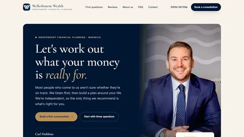 The new Wellesbourne Wealth homepage