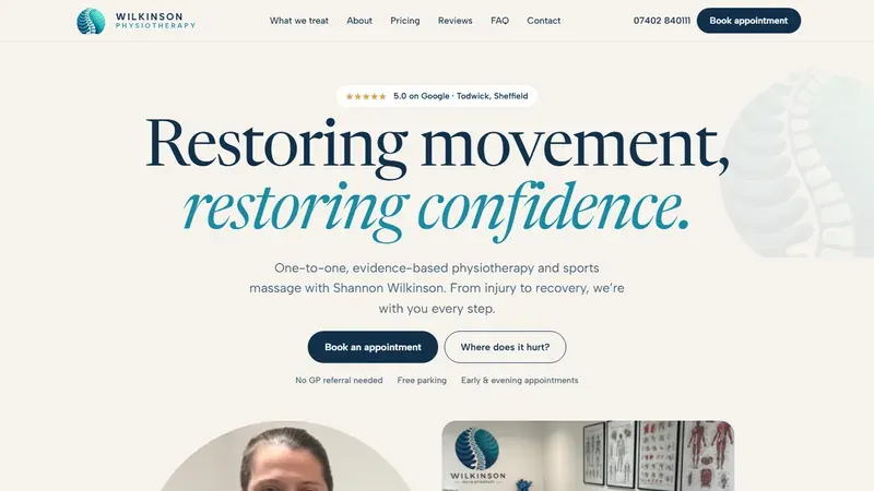 The new Wilkinson Physiotherapy homepage