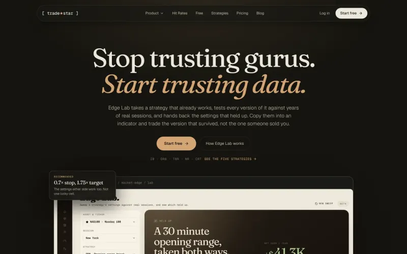 Tradestar website