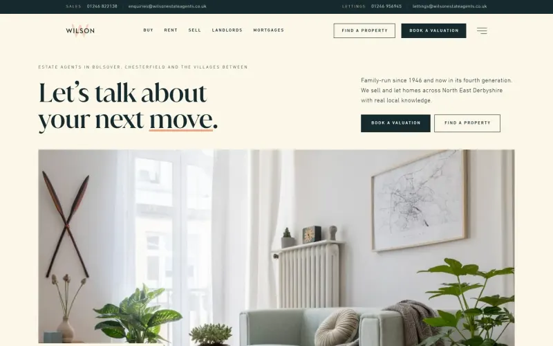 Wilson Estate Agents website