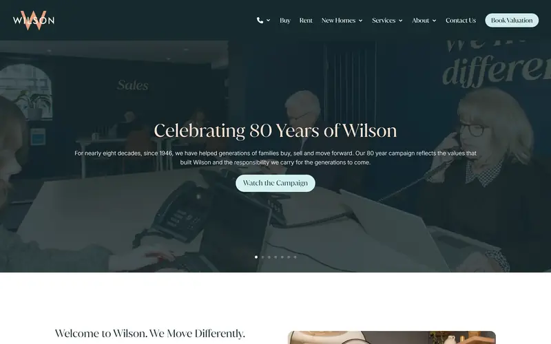 Wilson Estate Agents. old website